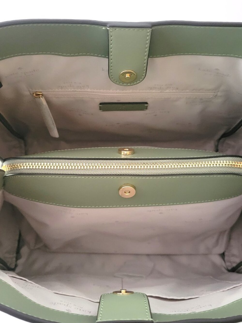 Kate Spade KM663 Knott Large Carryall Shoulder Bag Handbag Balsam Green Leather - Picture 7 of 7